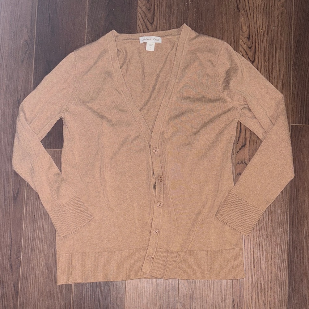 Coldwater Creek Tan Cardigan Sweater